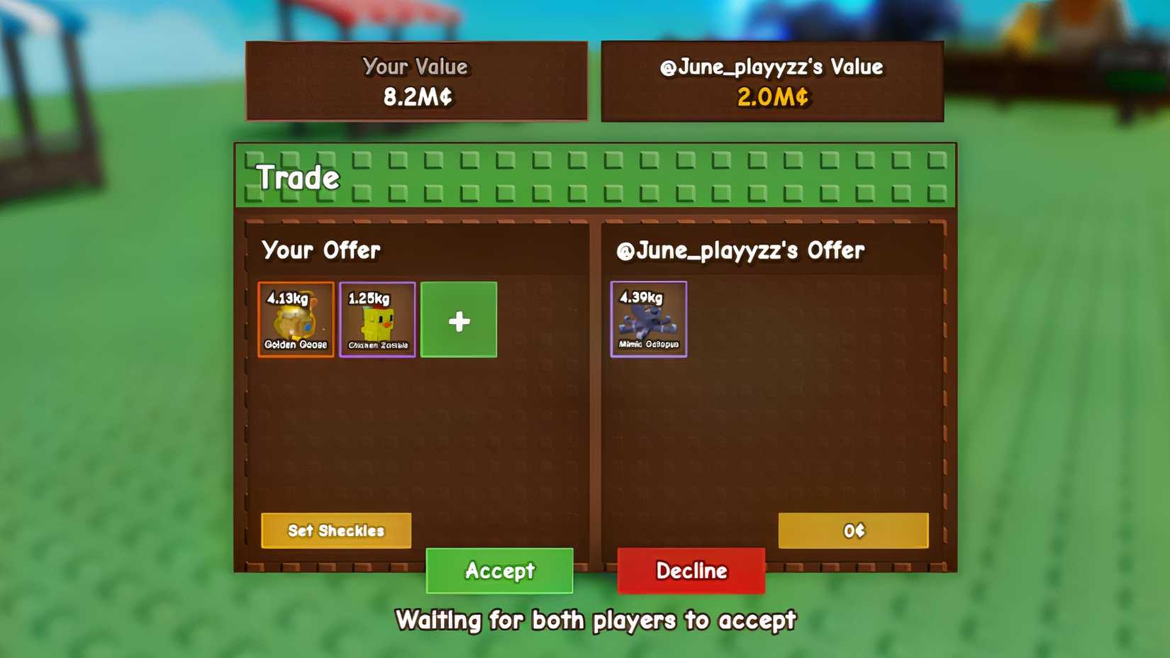 list of values ​​for pets to grow a garden