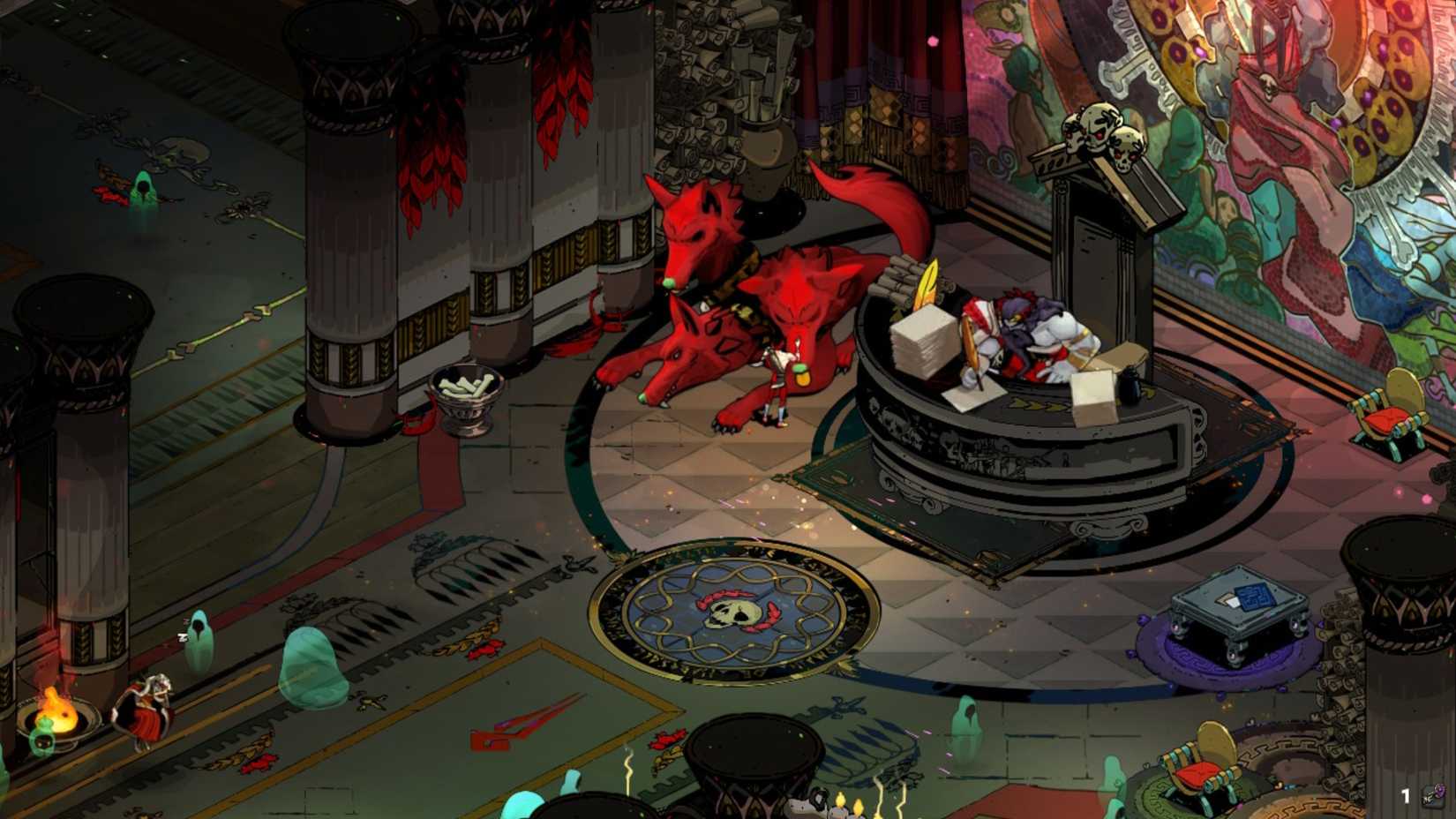 Petting Cerberus in Hades (2018)