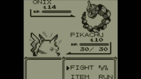Pikachu fighting Onix - Pokemon Red And Blue