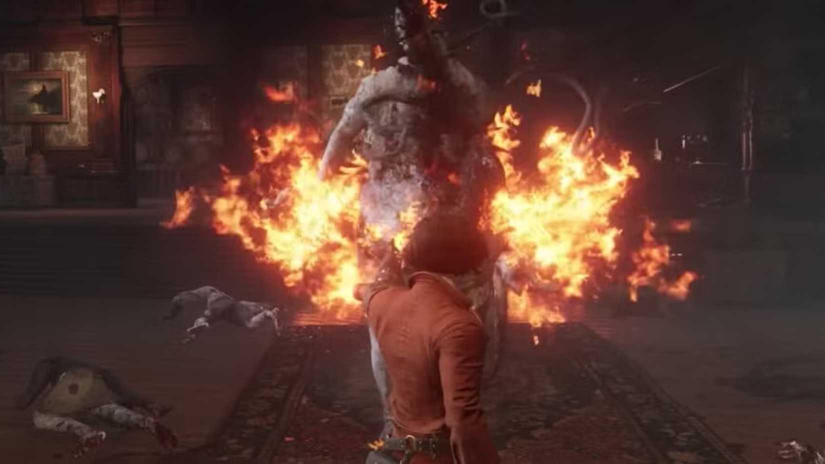 Pinnochio Burning An Enemy With The Flamberge Legion Arm lies of p