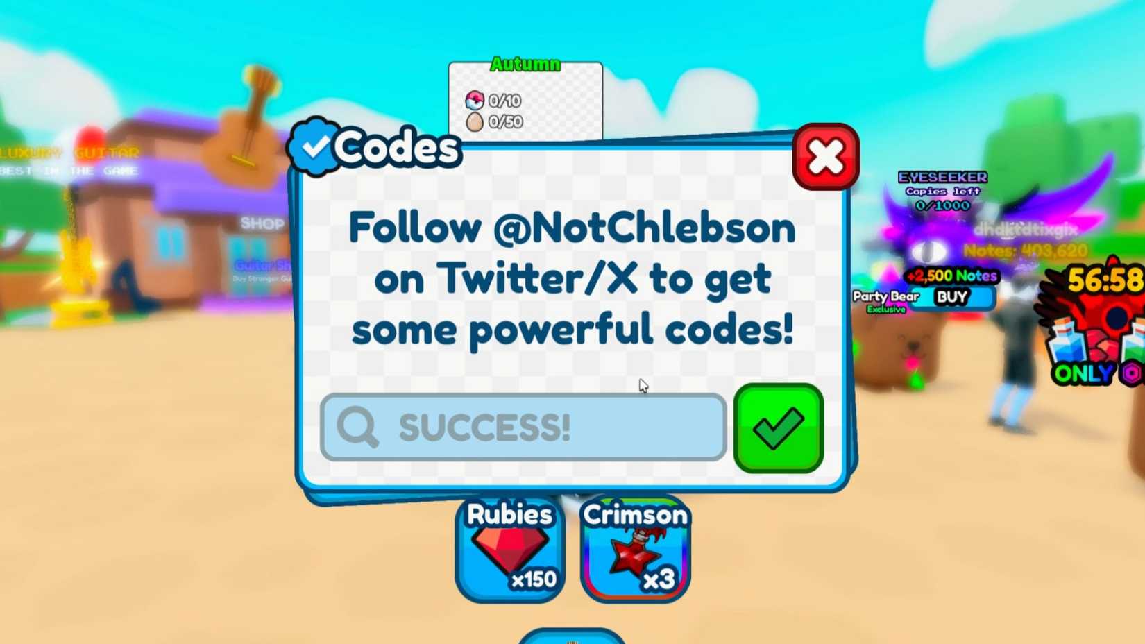 Play A Guitar the codes tab