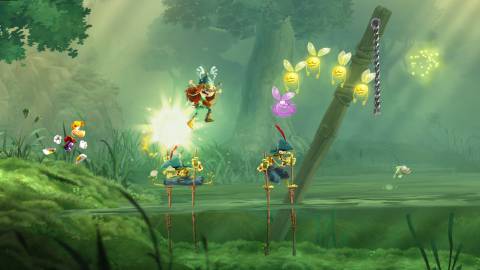 Playing a level in co-op in Rayman Legends