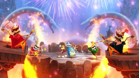 Playing a song level in co-op in Rayman Legends