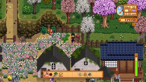 Playing the Pokemon Ranch mod in Stardew Valley