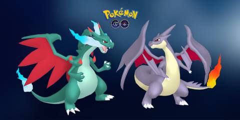 Pokemon GO Shiny Mega Charizard X & Shiny Mega Charizard Y
