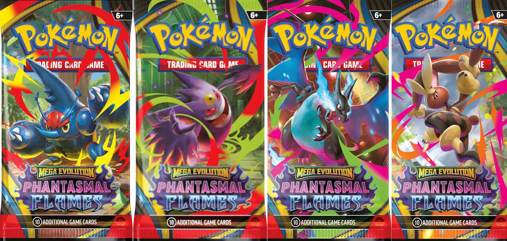 Pokemon TCG Phantasmal Flames booster packs all four 4