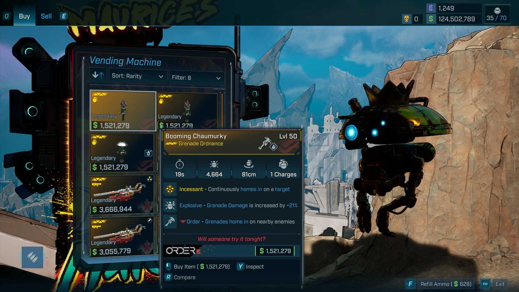 purchasing items from maurice's black market