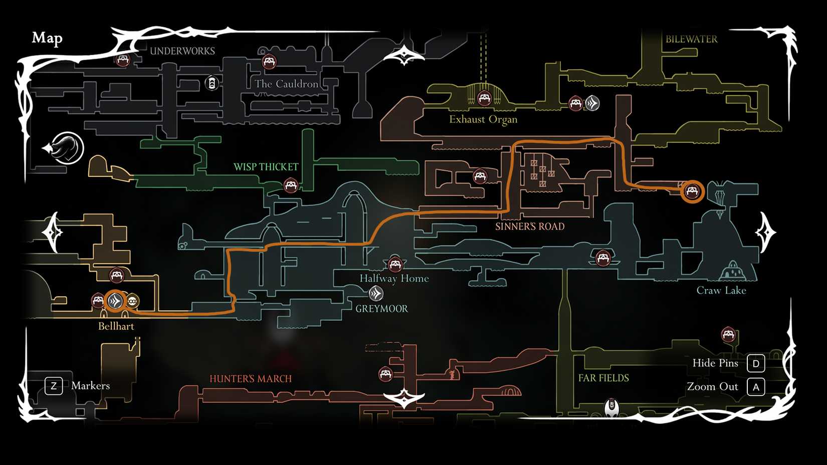 Queen Egg delivery map in Silksong