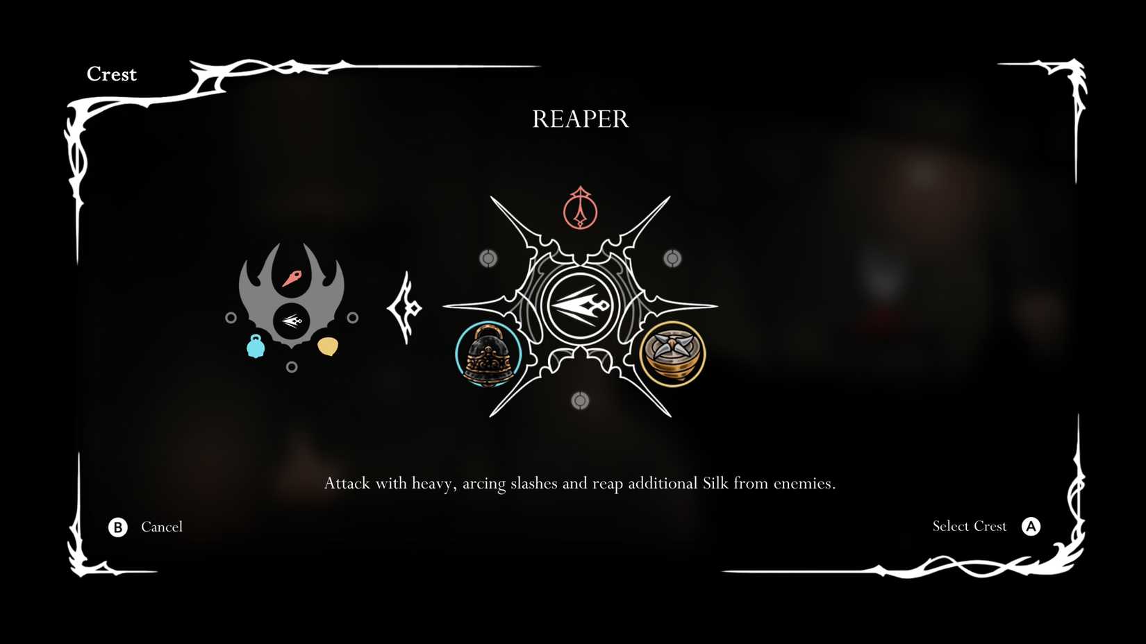 Reaper Crest in Hollow Knight Silksong