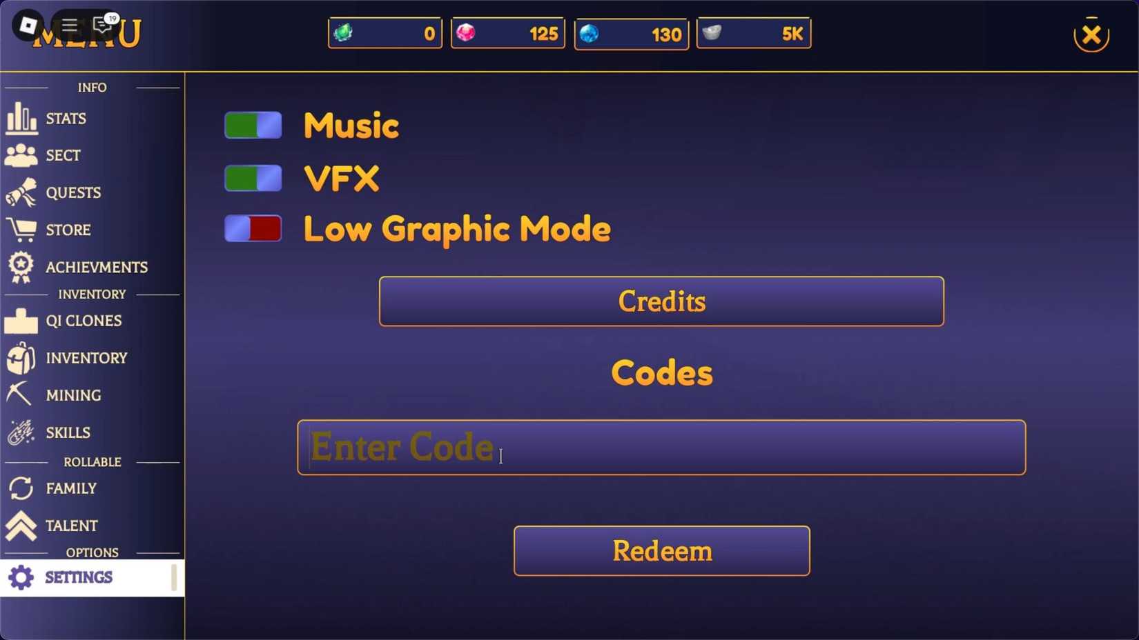 Reborn Cultivation the codes tab