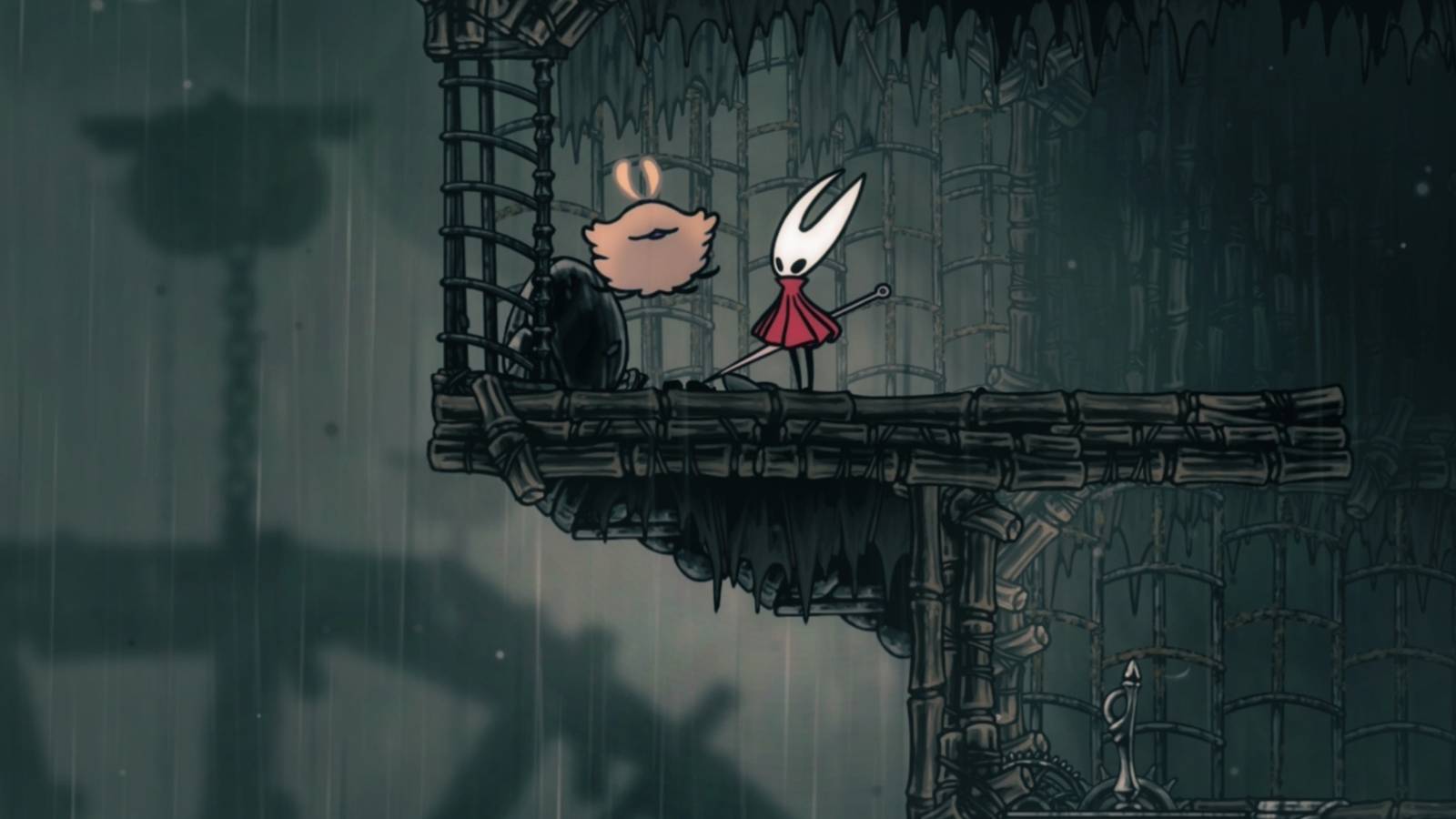 Rescuing a flea in Greymoor in Hollow Knight Silksong