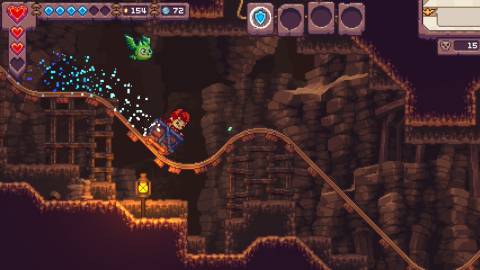 Riding a minecart in Eagle Island