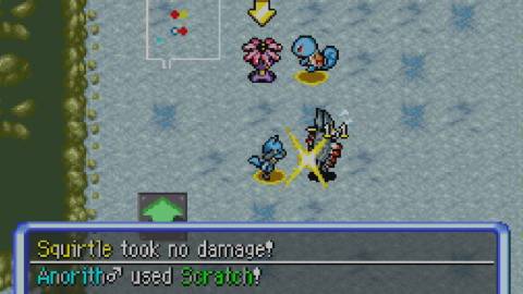 Riolu and Squirtle fighting Lileep and Anorith - Pokemon Mystery Dungeon Explorers Of Sky