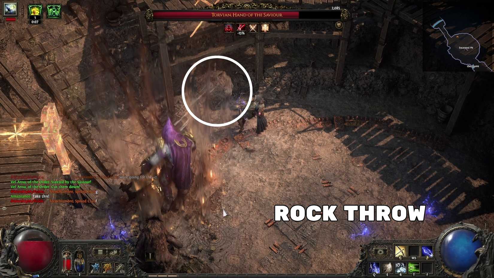 rock throw torvian in path of exile 2