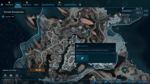 Ruined Sumplands Evocarium locaion