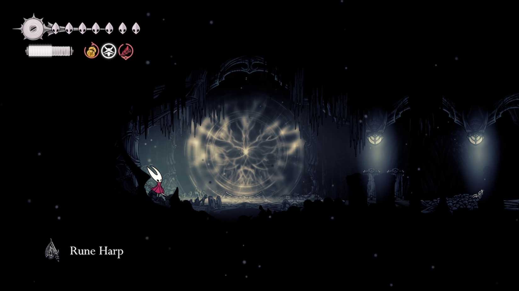 harpa rúnica em Hollow Knight Silksong Tornozeleiras Silkspeed em Hollow Knight Silksong - Guia Dropraro Team Cherry