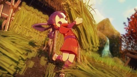 Sakuna carrying grass in Sakuna Of Rice And Ruin