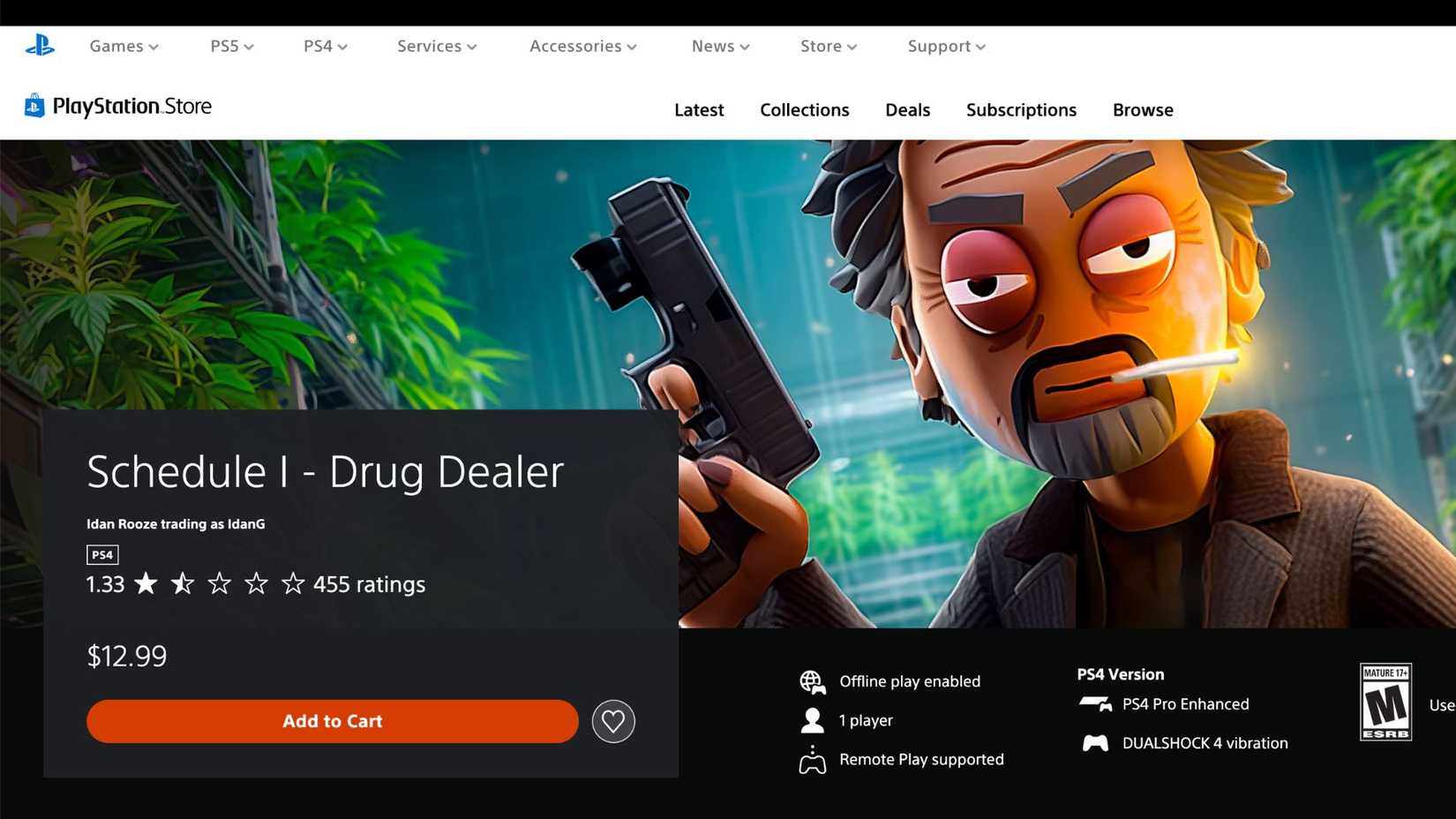 schedule 1 drug dealer game on the playstation store.