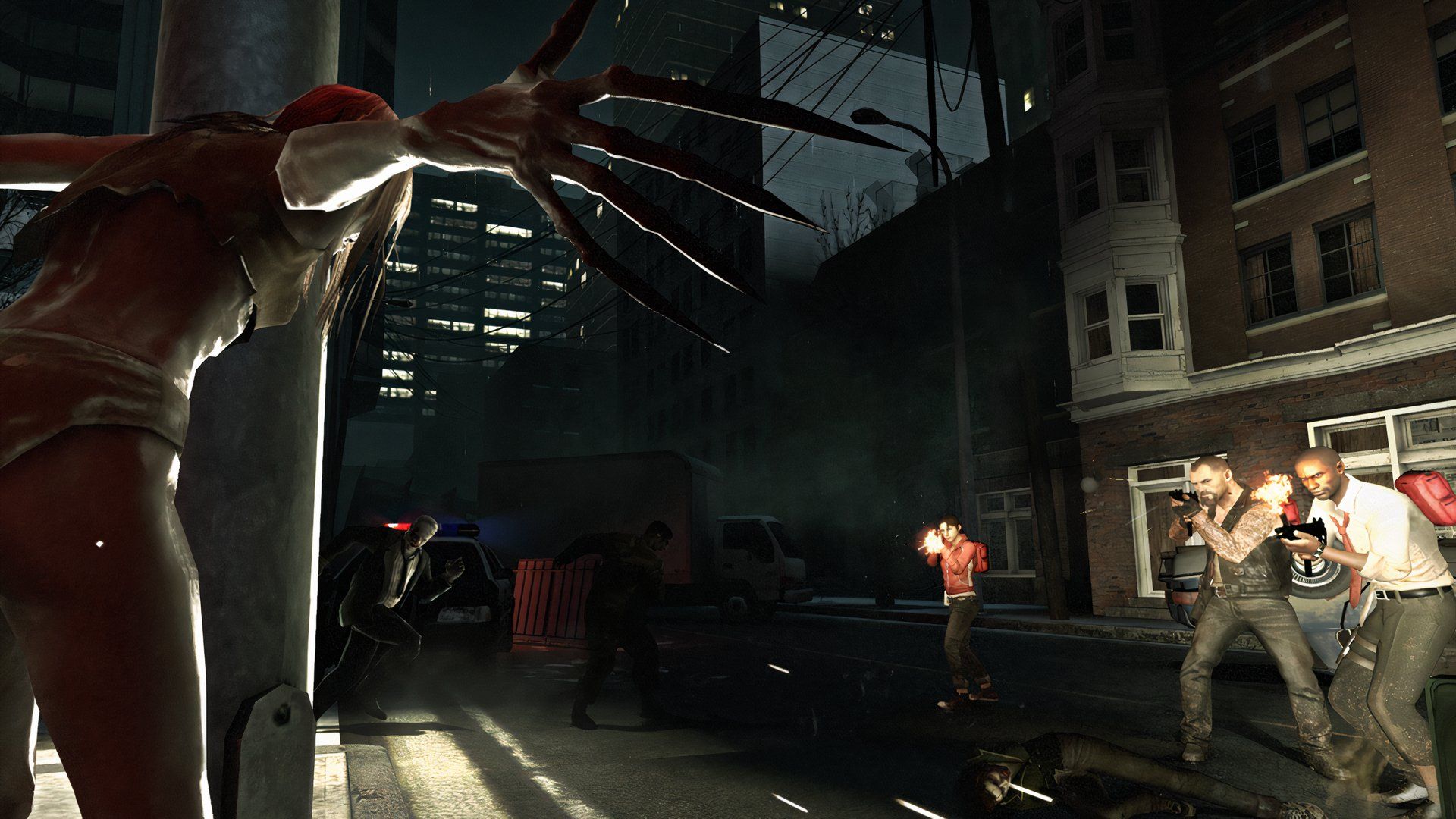 Survivors fighting a Witch