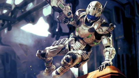 Sam jumping over cover