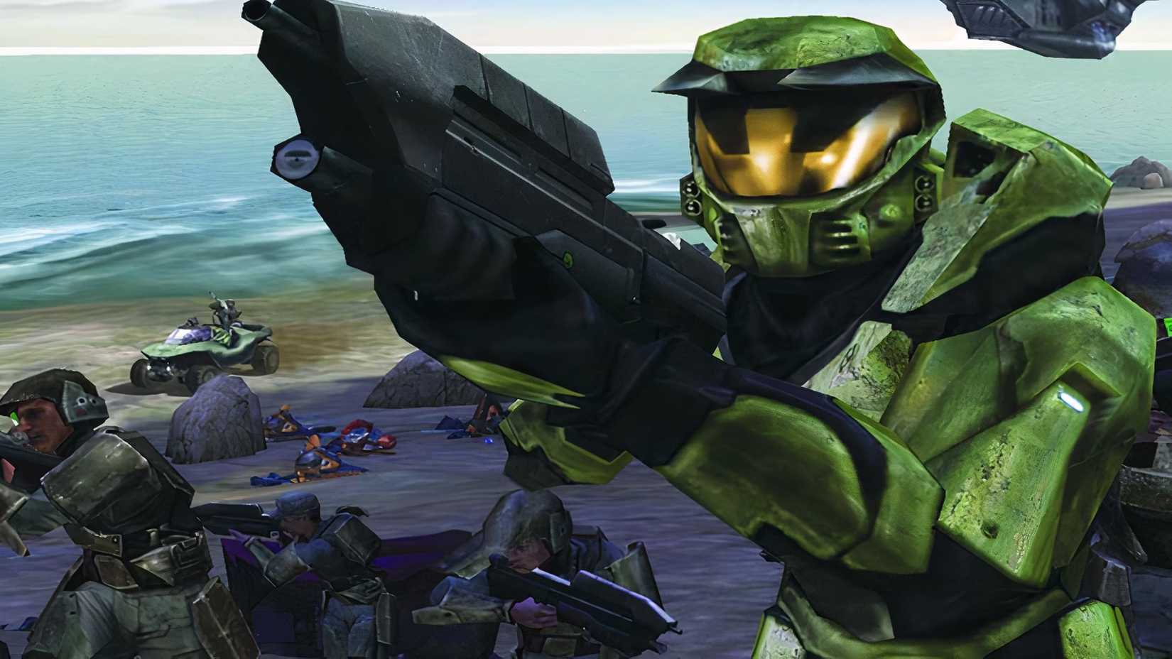 Master chief with an assault rifle
