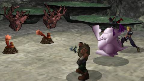 Barret, Cloud and Cait fighting squirrels