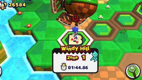 Sonic entering Windy Hill zone