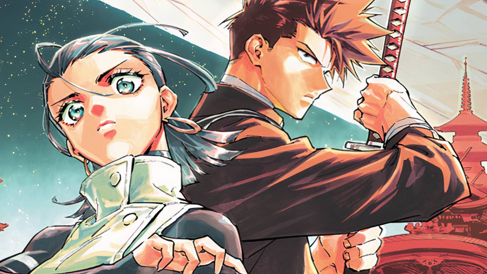 Yuko and Tsurugi posing