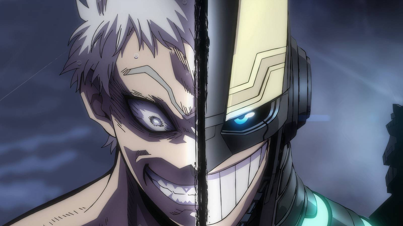 split screen of All Might and AFO smiling