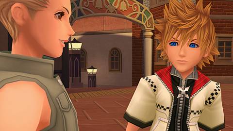 Roxas looking suspiciously at a friend