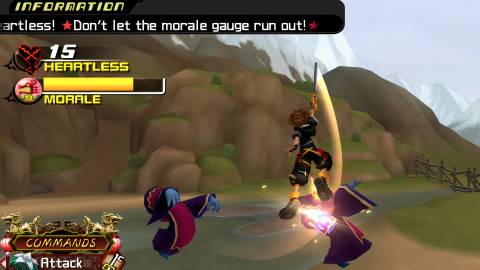 Sora attacking heartless