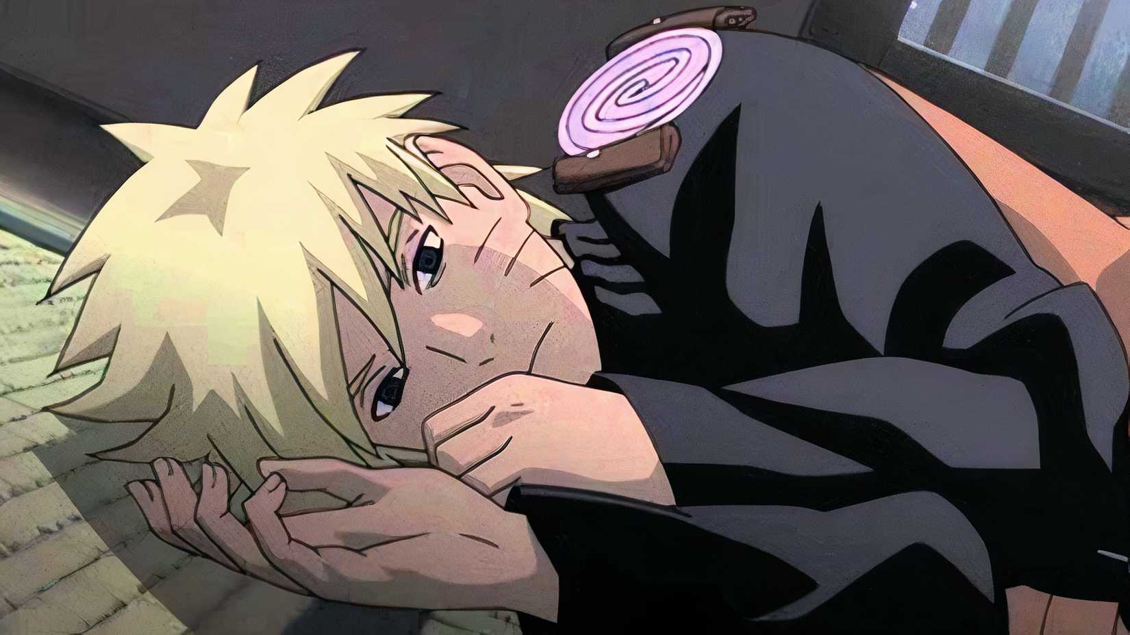 Naruto lying down sad