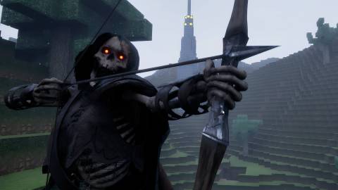 Skeleton with a bow and arrow