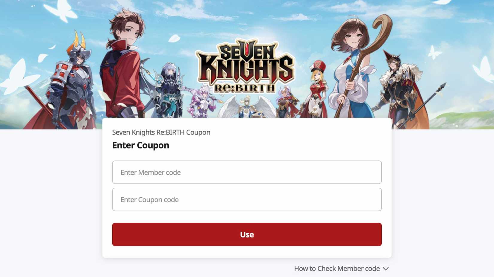 Seven Knights Re:BIRTH the codes tab