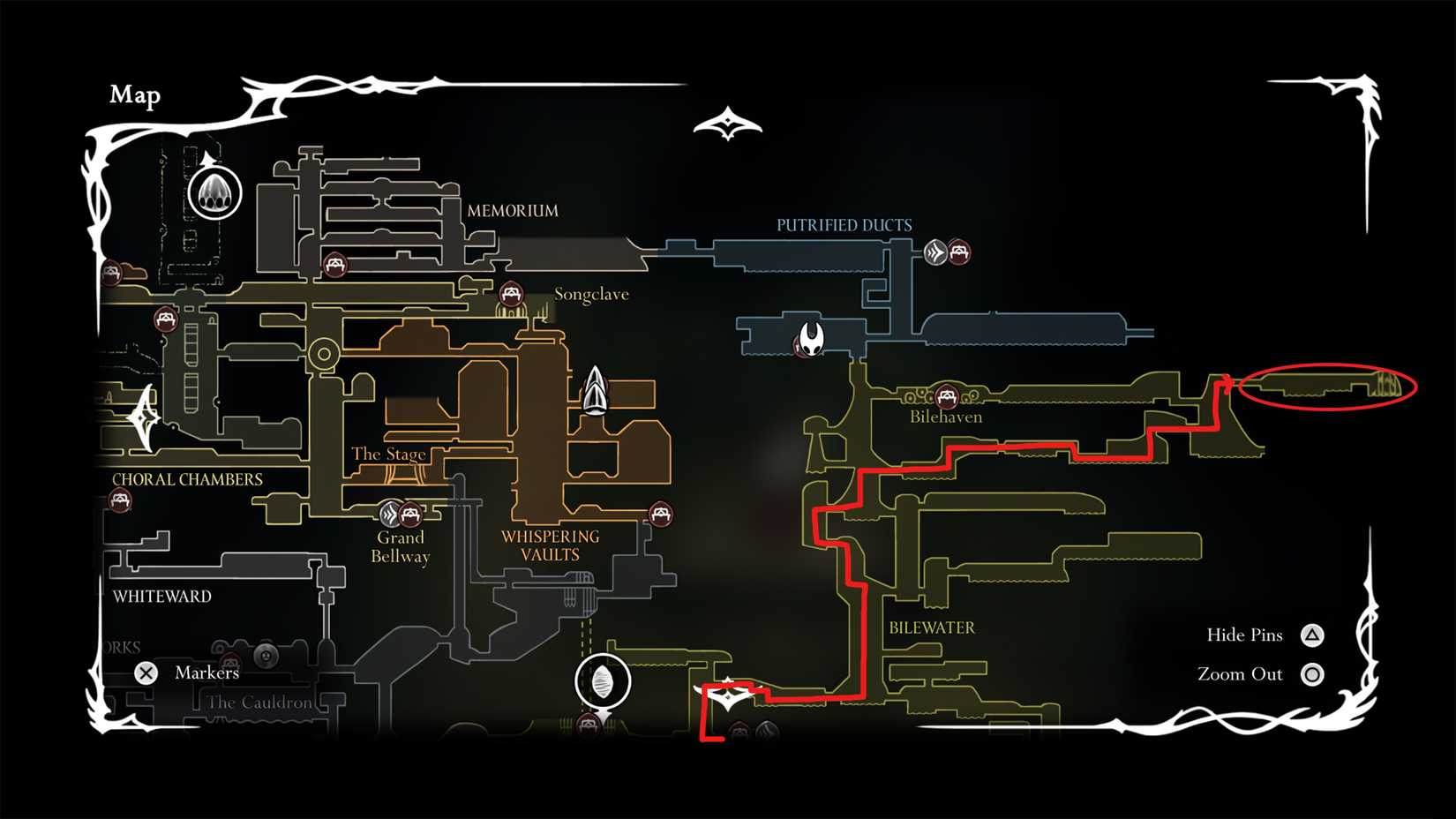 localização de Shakra no final da trilha em Hollow Knight Silksong Missão Fim da Trilha em Silksong – Dropraro