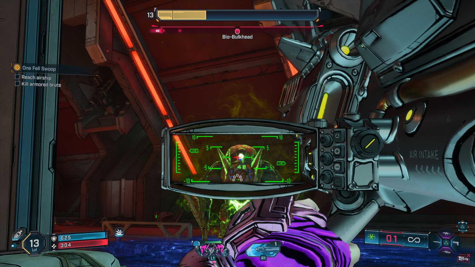 Shooting a boss with a rocket launcher in Borderlands 4
