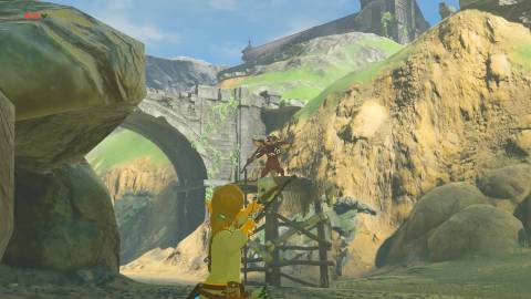 Shooting arrows in The Legend of Zelda Breath of the Wild (Switch 2)
