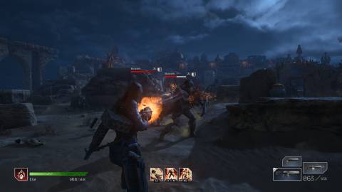 Shooting enemies in Outriders