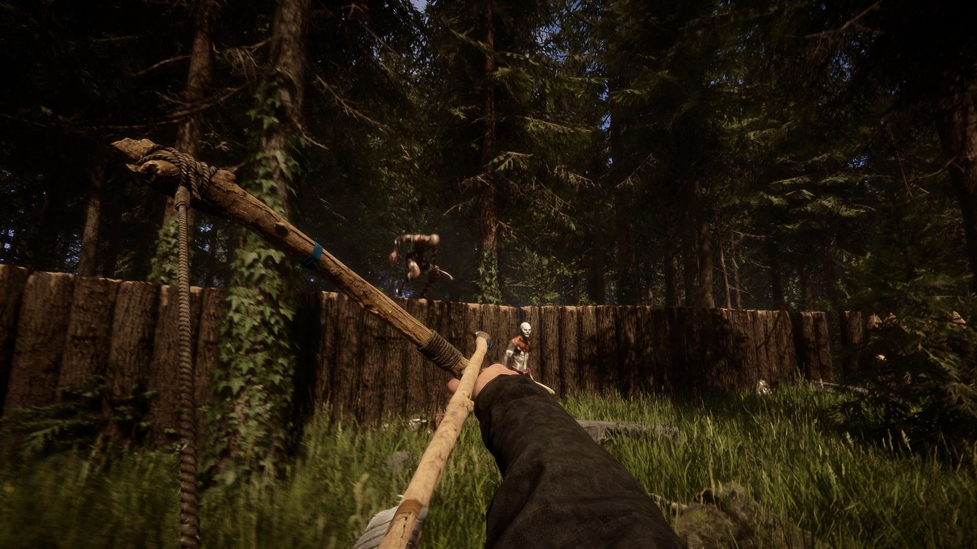 Shooting enemies with a bow in Sons of the Forest