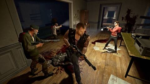Shooting zombies in Left 4 Dead