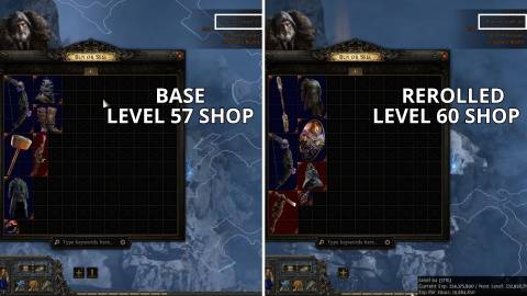shows rerolled elder madox's shop in path of exile 2
