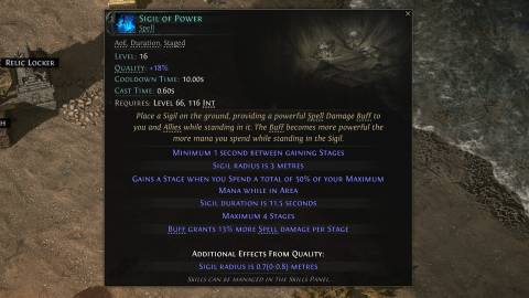 sigil of power description in path of exile 2