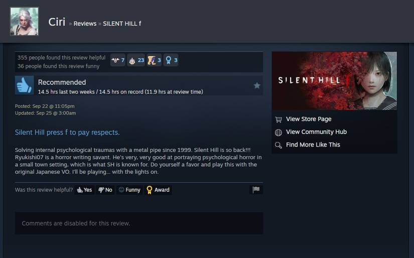 silent hill f ciri review