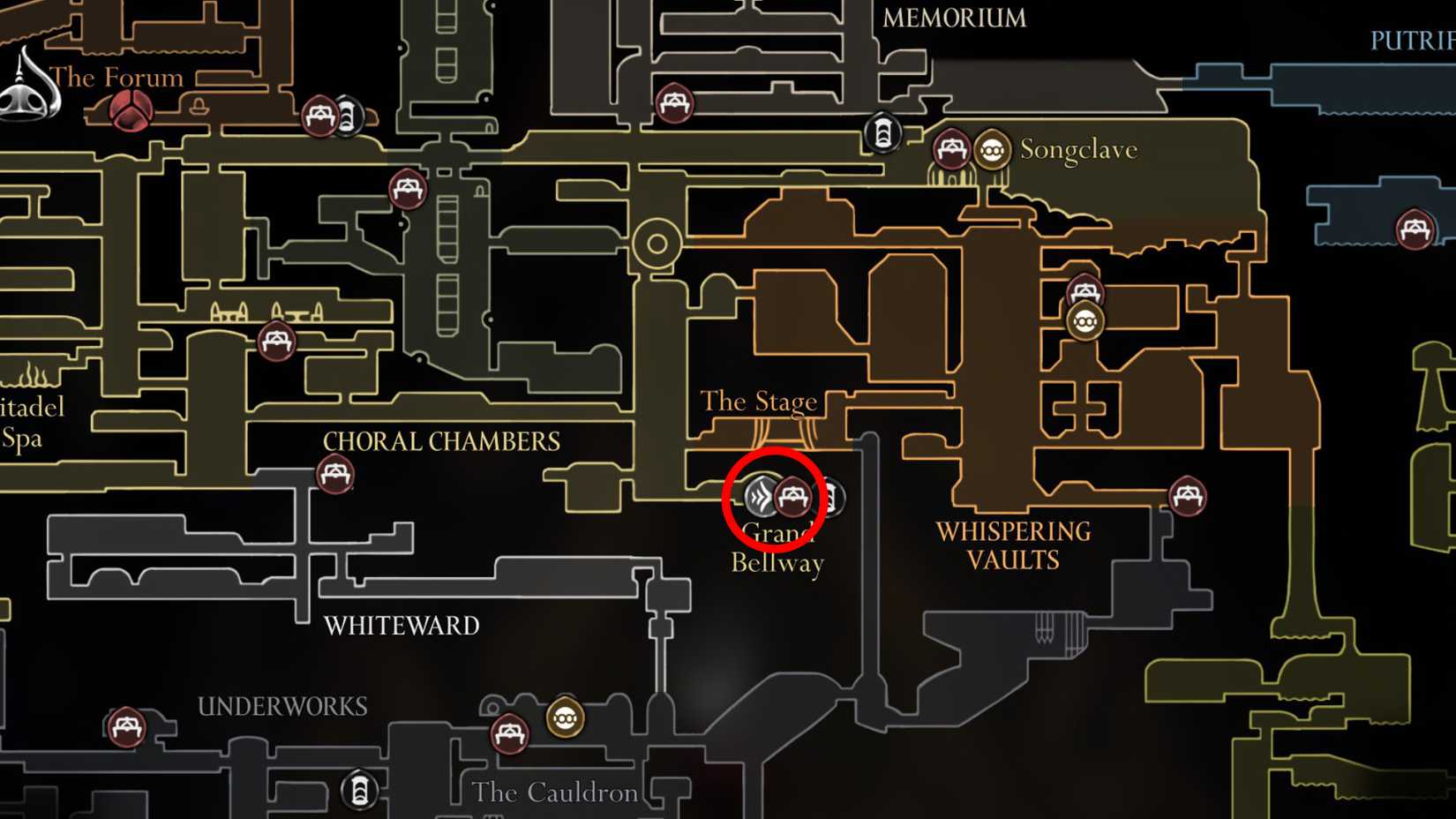 Todos os locais de viagem rápida em Silksong - Dropraro Grand Bellway