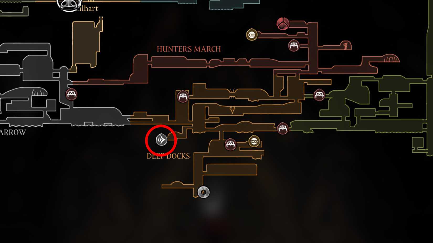 Todos os locais de viagem rápida em Silksong - Dropraro Deep Docks