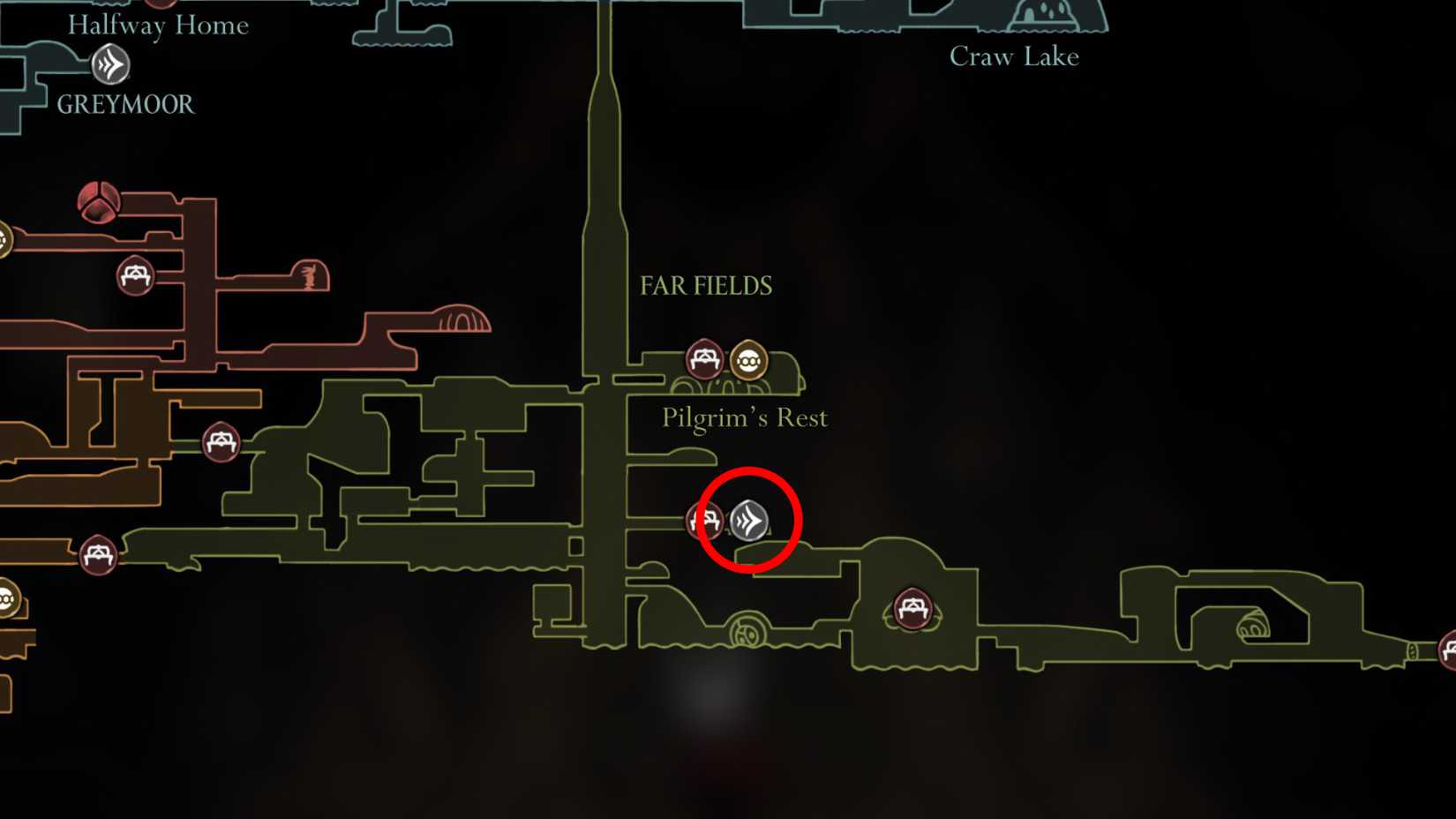 Todos os locais de viagem rápida em Silksong - Dropraro Far Fields