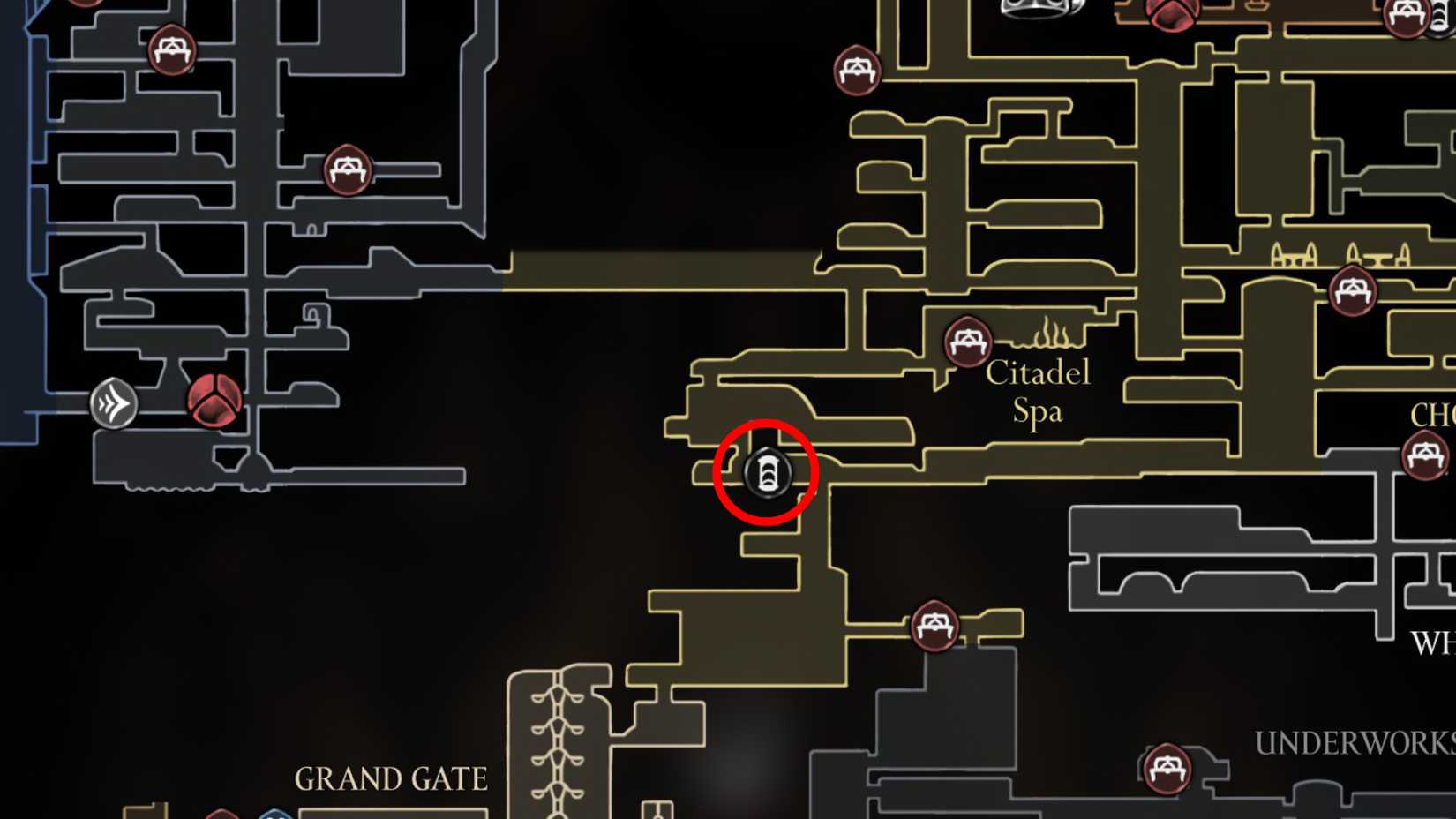 Todos os locais de viagem rápida em Silksong - Dropraro Câmaras Corais