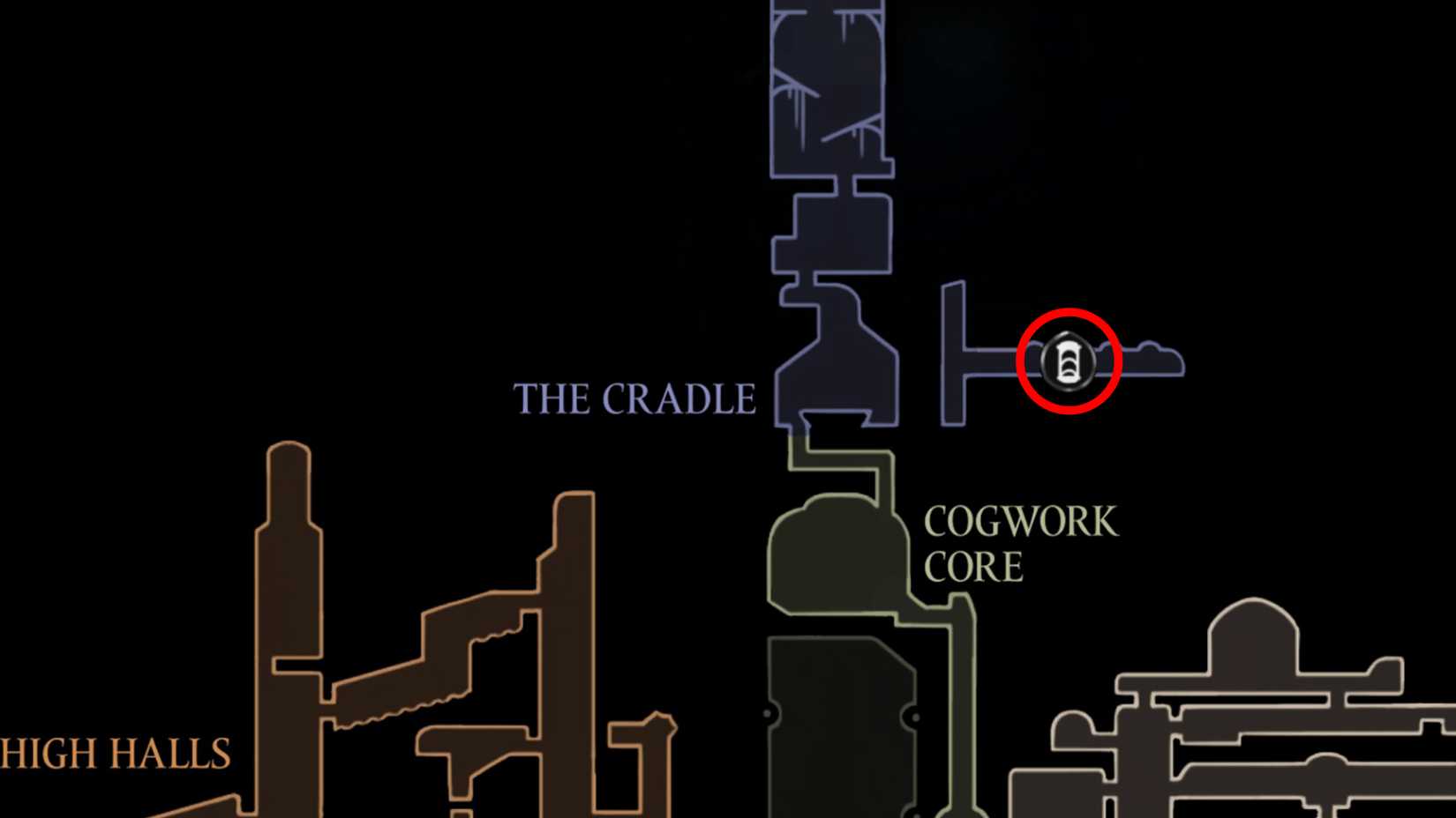 Todos os locais de viagem rápida em Silksong - Dropraro The Cradle Terminus