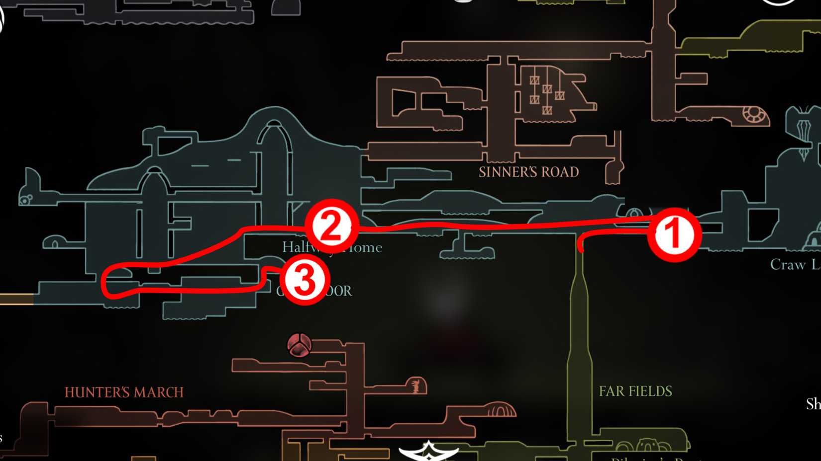 Silksong Complete Act 1 Walkthrough Progression Guide 4 1 Greymoor Map Halfway Home Bellway