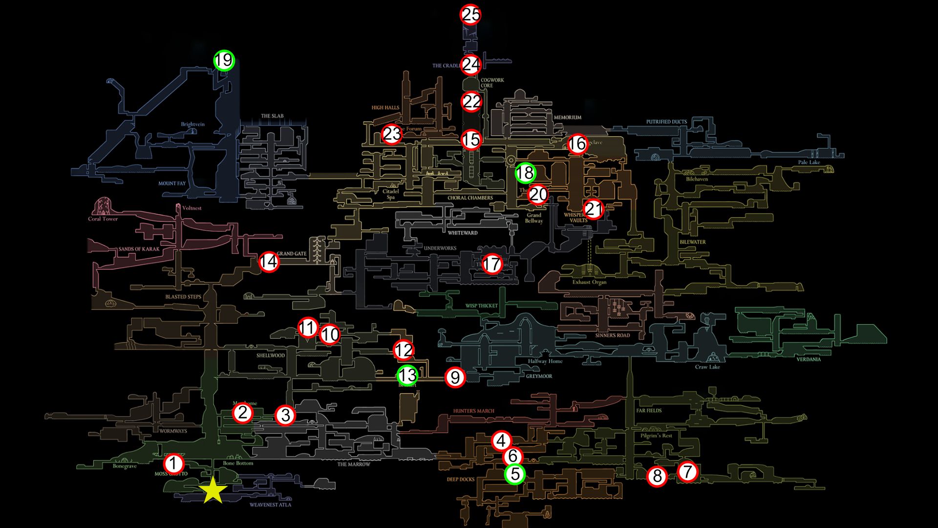 Silksong Speedrunner Achievement Speedrun Trophy Guide All Required Abilities Bosses Progression Map-2